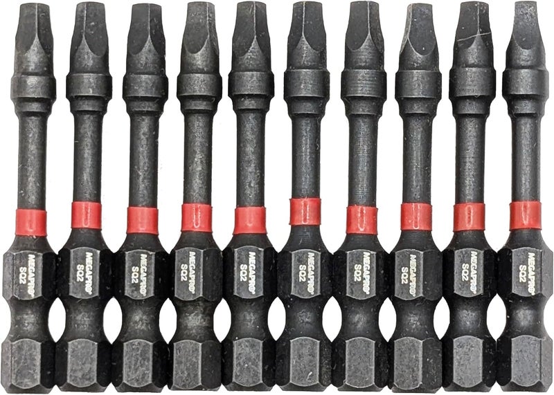 Megapro Megaforce Impact Bits | Specially Modified S2 Steel | Magnetic Pickup | Black Oxide Finish (Refill Pack (Square #2)) - Image 1